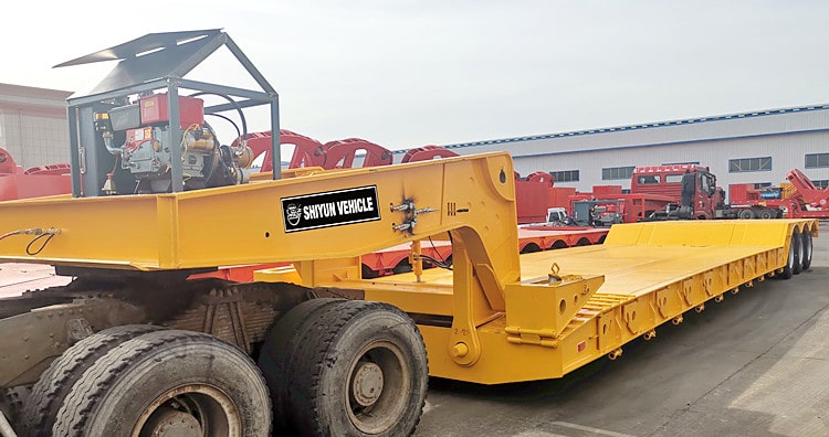 80ton 3 Axle Detachable Gooseneck Trailer for Sale in Nigeria