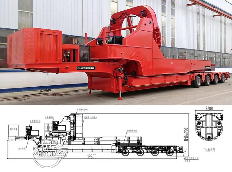 Wind Blade Adapter with Modular Trailer for 80m Wind Turbine Blade