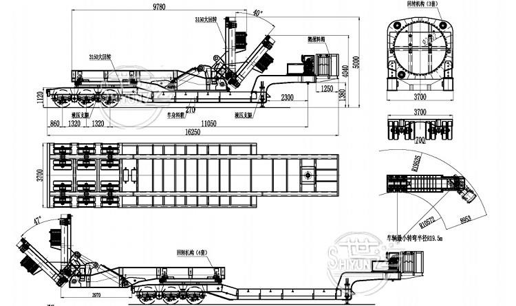 Wind Turbine Blade Transport Trailer for 80M Blade Lifter - Shiyun Vehicle