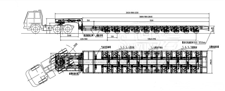 10 AXLE EXTENDABLE TRAILER