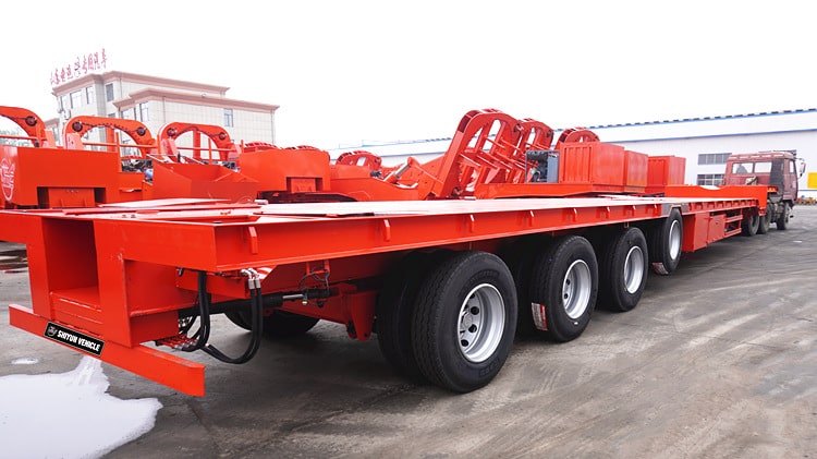 4 Axle Drop Deck Extendable Trailer for Sale - Shiyun Vehicle