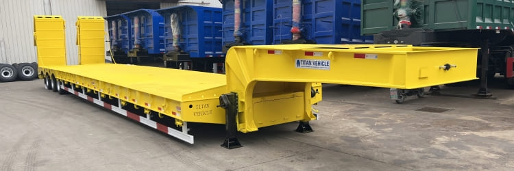 60 Ton 3 Axle Extendable Low Bed Trailer 