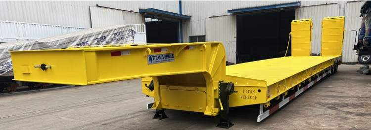 60 Ton 3 Axle Extendable Low Bed Trailer 